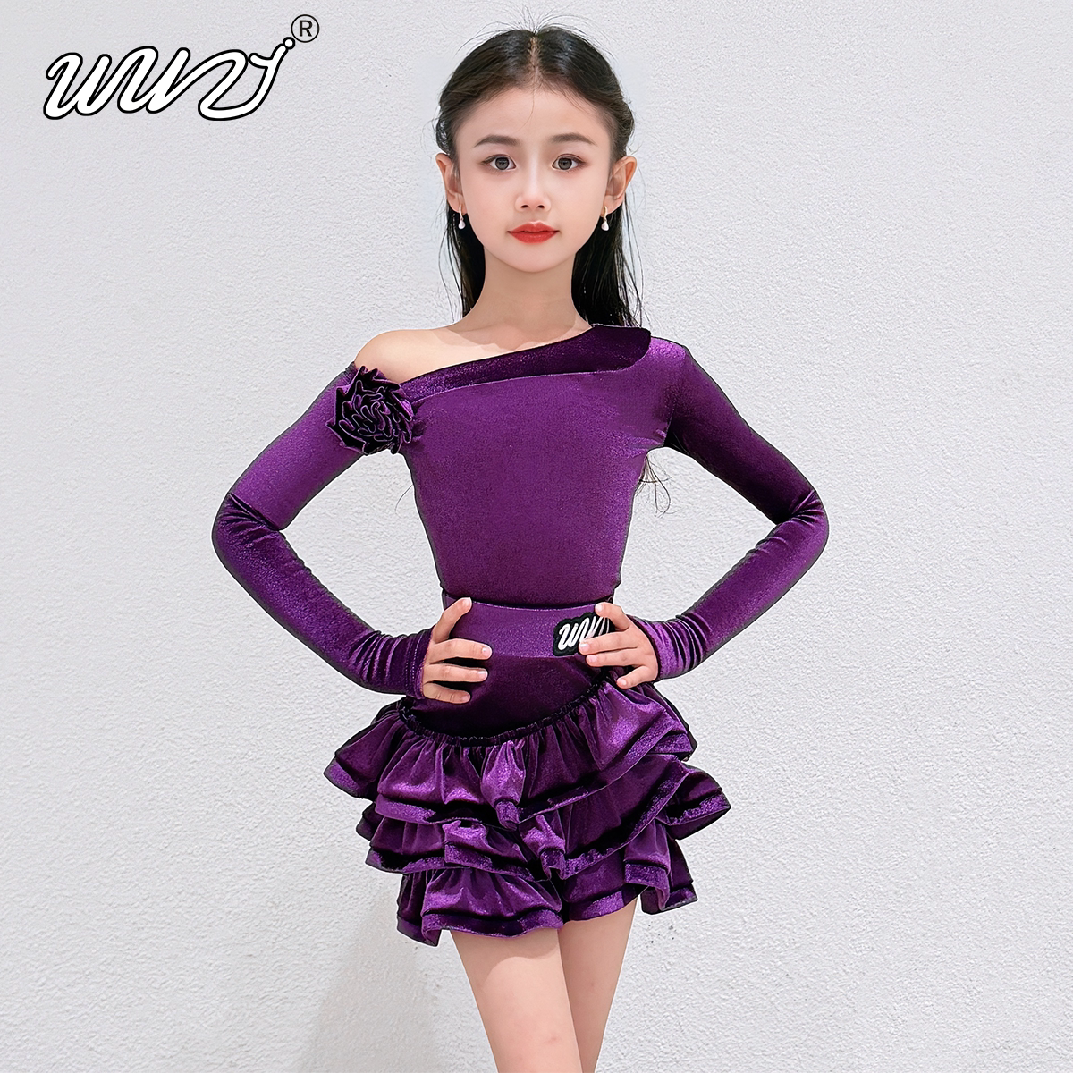 舞姿少儿拉丁舞服2026秋冬新款高级女童舞蹈服练功训练表演服套装