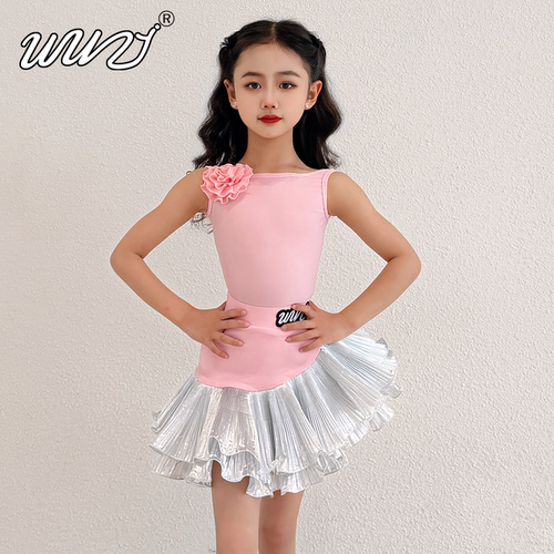 拉丁舞女童2026拉丁舞服表演服演出服新款练功夏季高级感练习套装
