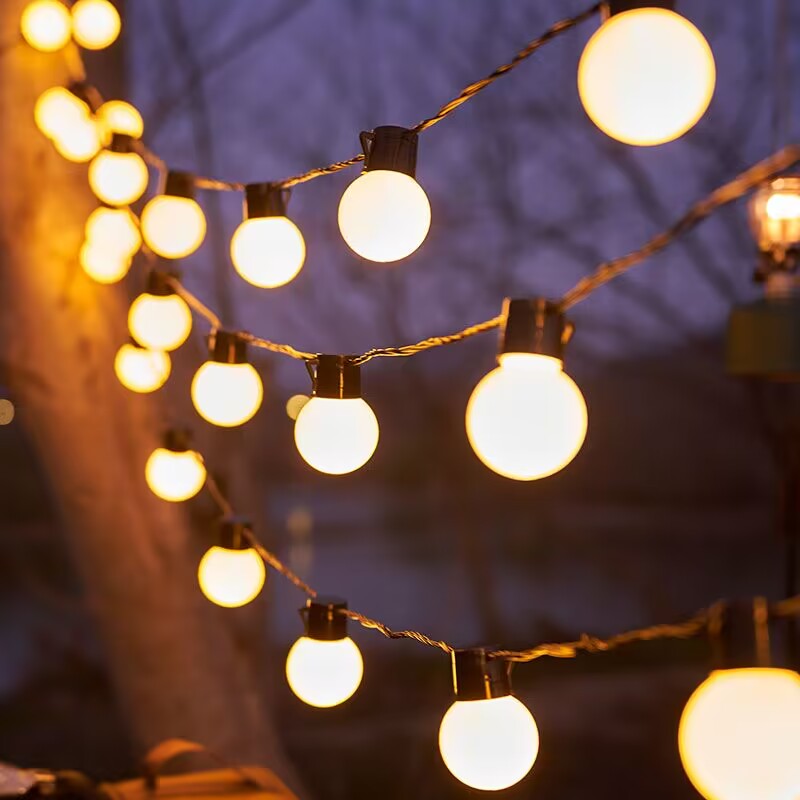 户外露营气氛灯led圆球灯串串灯彩灯带满天星天幕装饰灯插电防水