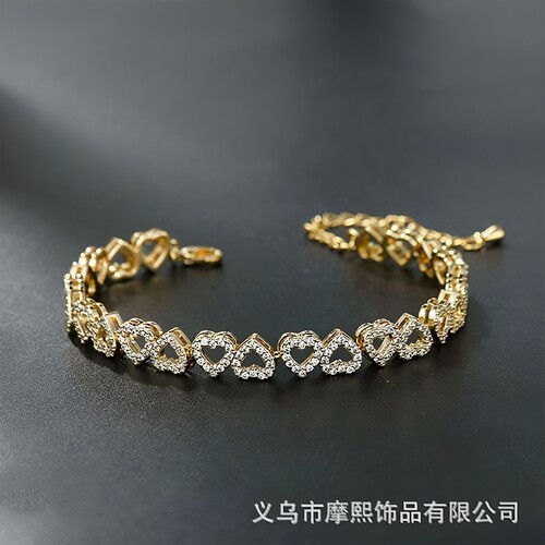 爱心钻手链情人节礼物百搭