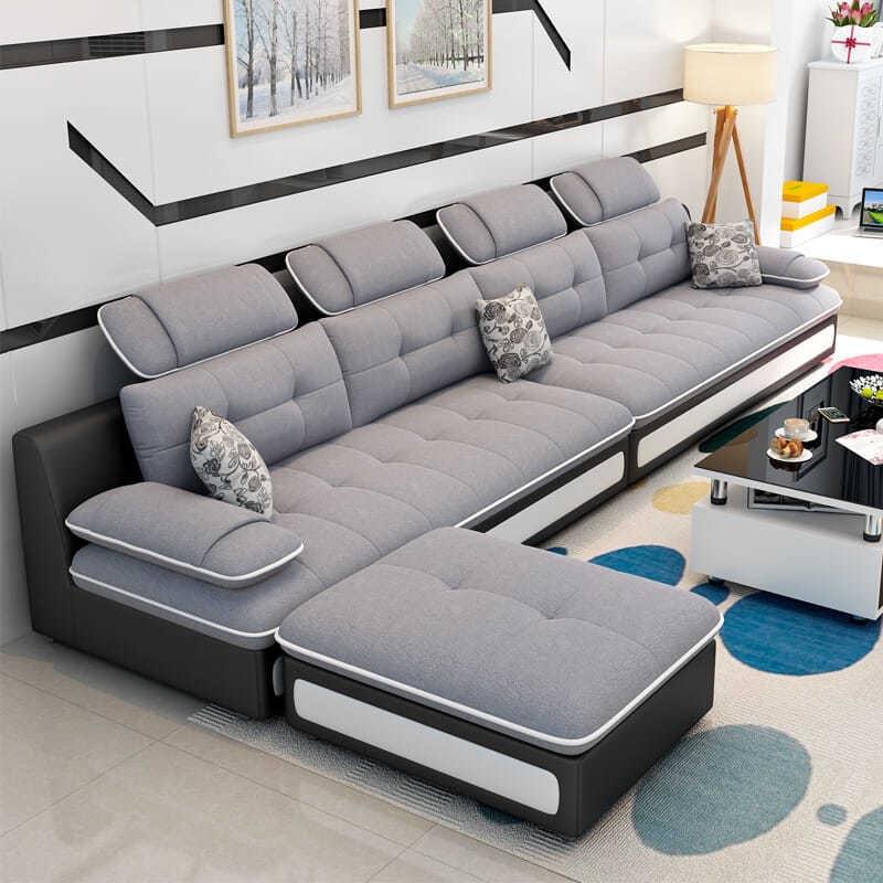 床笠布艺沙发小户型简约现代客厅家具组合套装可拆洗三人位小户型沙发套装垫拉车饰品