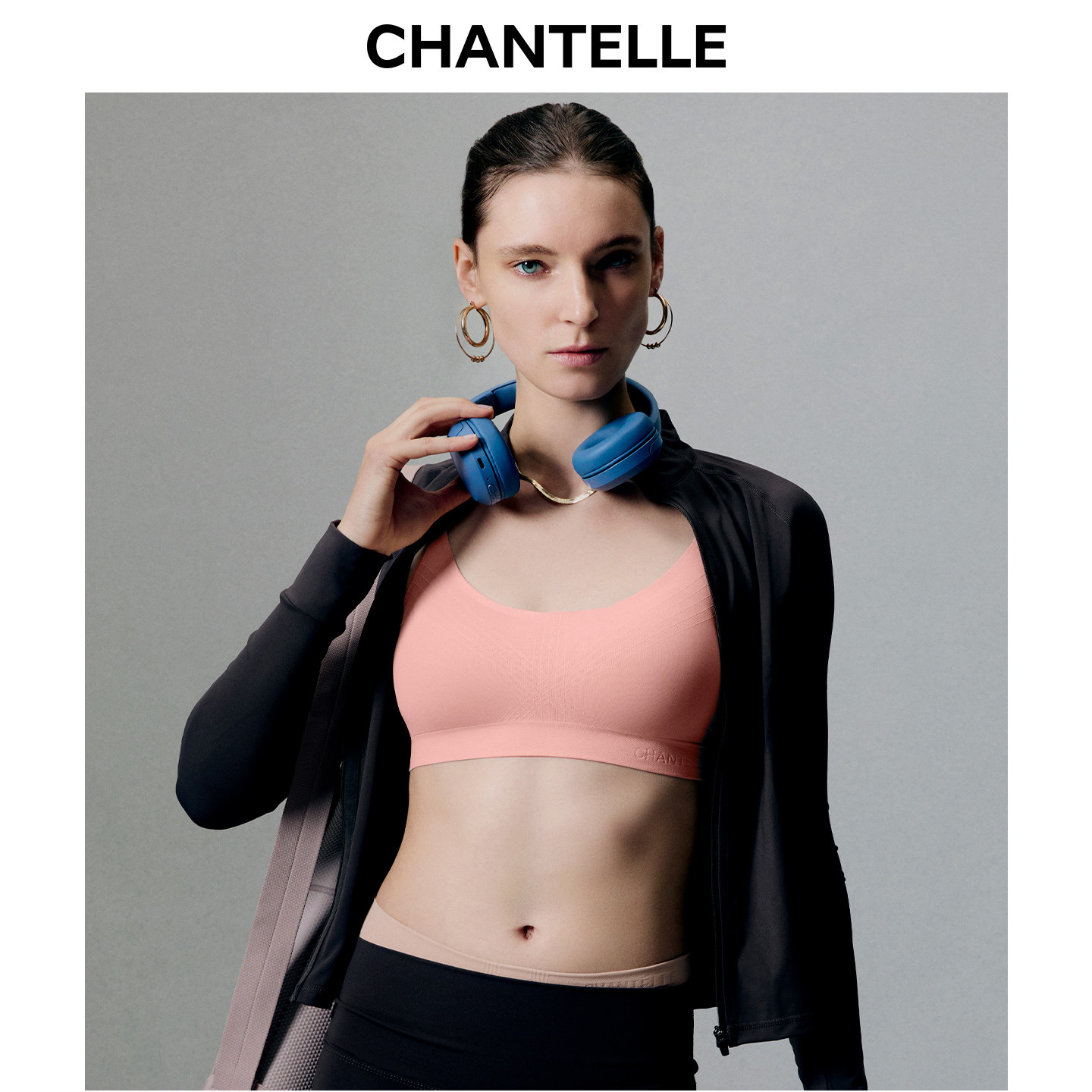 法国CHANTELLE仙黛尔时尚轻塑软支撑文胸瑜伽运动内衣女大胸显小