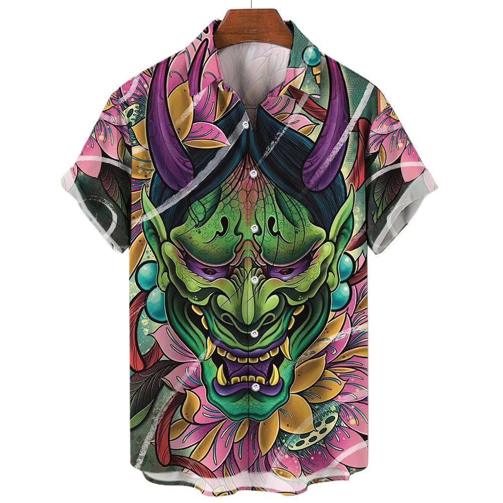 Mythical Monster Men's Shirt 3d Horror Face Print Tops V