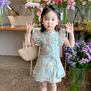 夏潮舒服小众精致 女童套装 碎花服装 甜美服饰儿童夏天时尚 女生童装