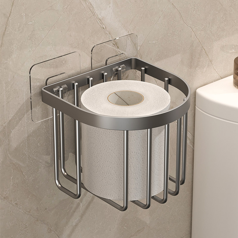 卫生间长方形网篮免打孔置物架卫生间粘贴壁挂式洗手间抽卷纸巾盒