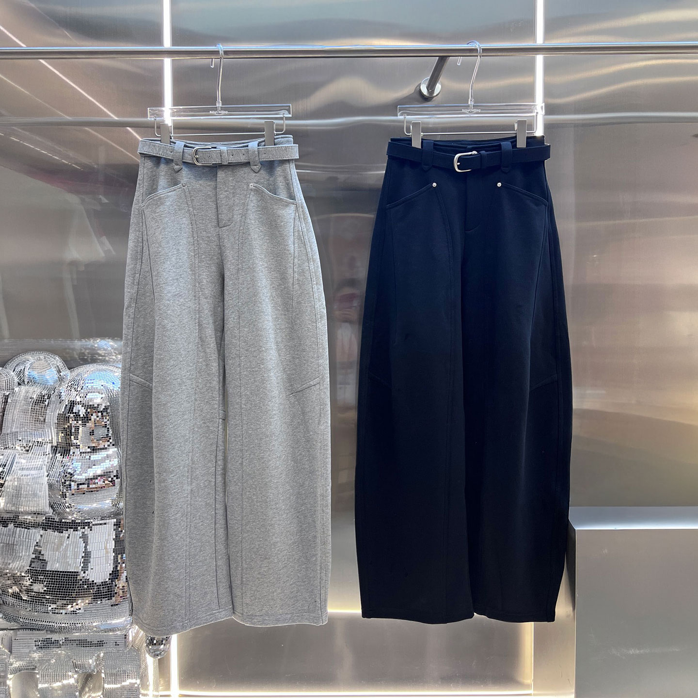 MBS.欧洲站新款南油高端简约宽松阔腿长裤松弛感纯色弯刀休闲卫裤