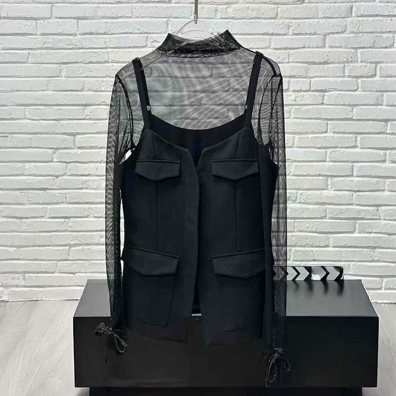 MBS.欧洲站新款英伦风南油高端百搭吊带上衣高腰通勤半身裙三件套,女装/女士精品,时尚套装,淘宝优惠券,粉丝福利购,淘宝优惠卷