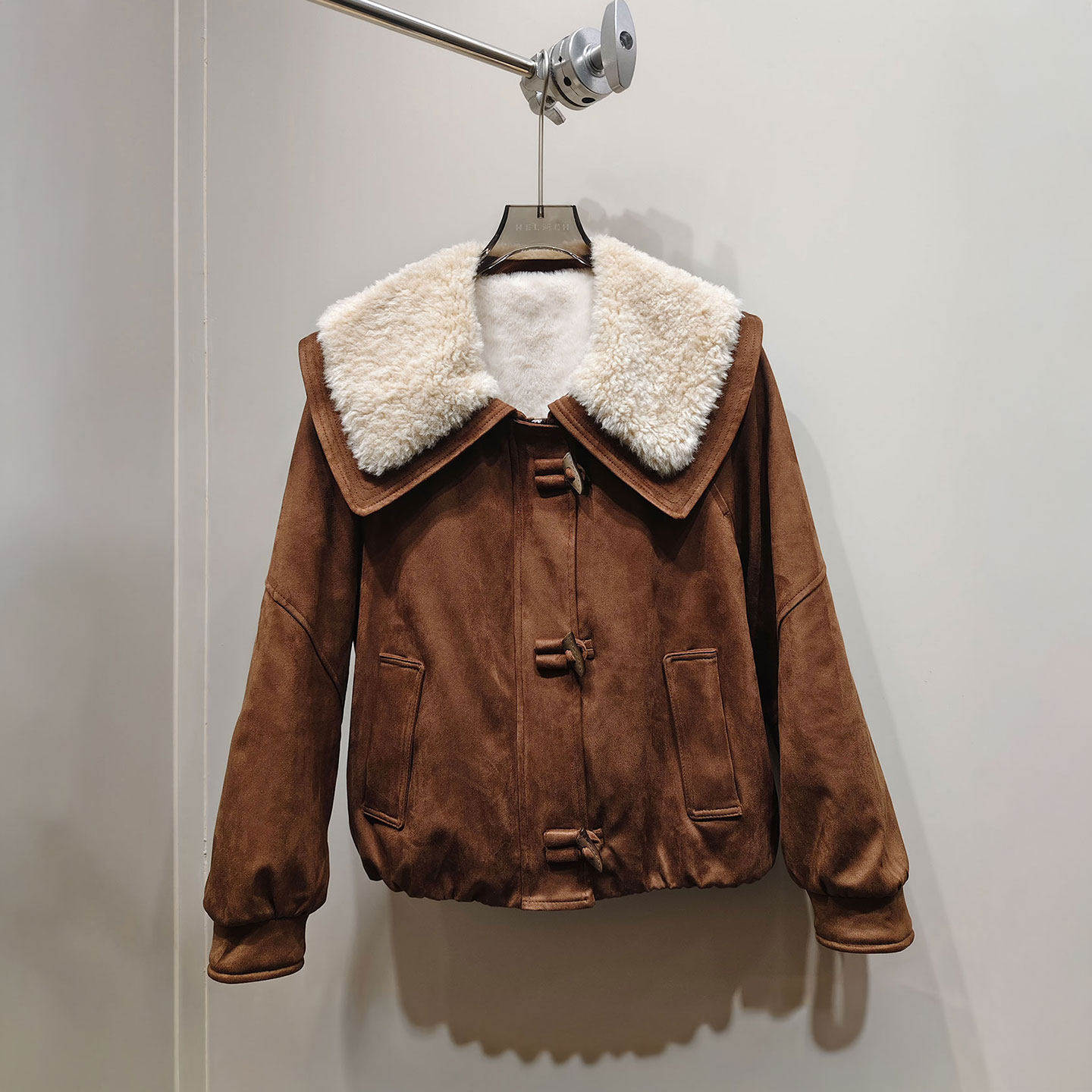 MBS.欧洲站新款HELMCH深圳南油加厚保暖毛领夹克鹿皮绒百搭外套女,女装/女士精品,短外套,淘宝优惠券,粉丝福利购,淘宝优惠卷