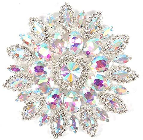 Crystal Glass Rhinestones Decoration  Clips Crystal Flower S