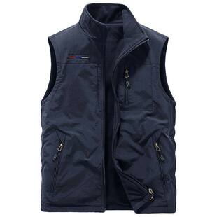Men 冬季 男双面穿马甲多功能钓鱼马夹Outdoors Gilet Vest Casual