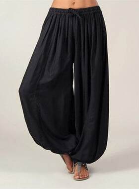 pantswomen女士纯色抽绳