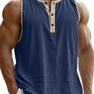 Men's Sleeveless Top  2026欧美男装休闲潮流背心无袖坎肩上衣男