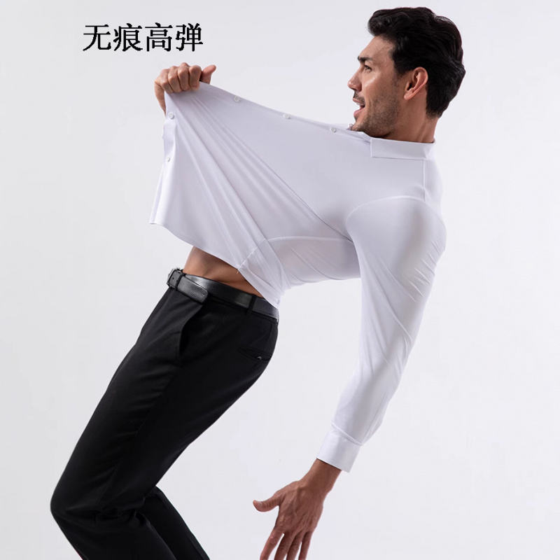 【无痕高弹】跨境四面弹力衬衫男