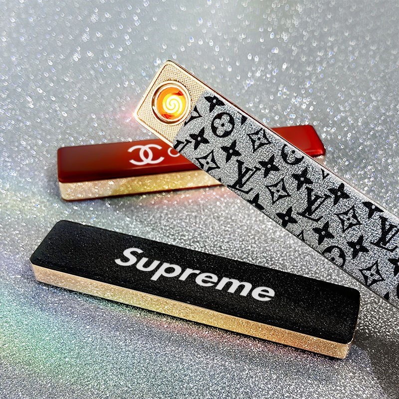 日本超薄防风usb充电打火机网红男女定制个性电子点烟器送礼物品