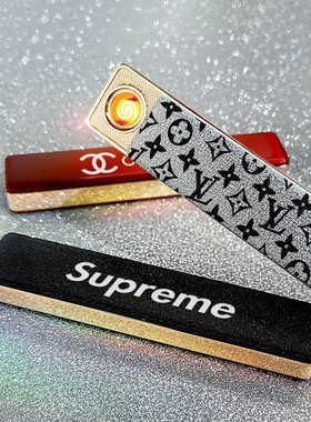 日本超薄防风usb充电打火机网红男女定制个性电子点烟器送礼物品