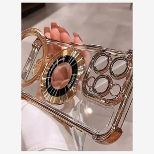 Golden Electroplating Full Cases Cover with film stand for IPHONE 17 16 15 14 13 12 11 XR XS PRO MAX
