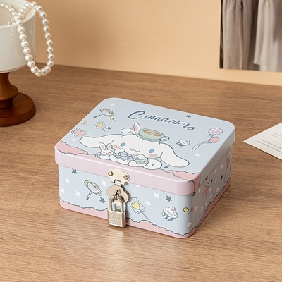 大耳狗杂物盒带锁马口铁盒