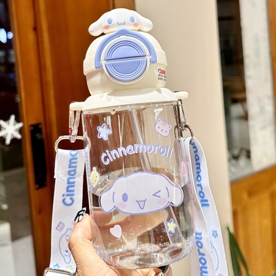 大耳狗卡通双饮背带水杯