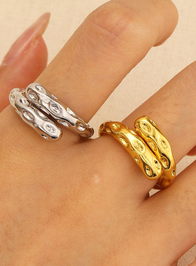 Cross border European American style ring jewelry 设计感戒指