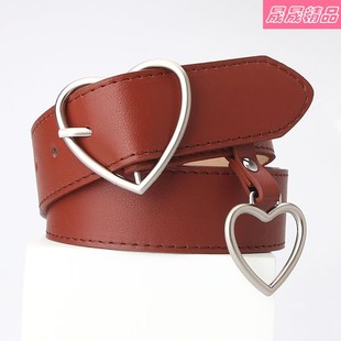 belts decorative pin women belt shaped buckle simple heart