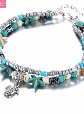 Bohemian Handmade Beads Starfish Anklets Beach Foot Jewelry