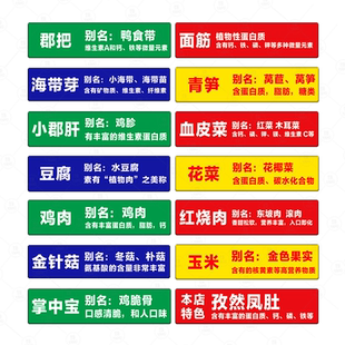 火锅店标签牌菜名餐厅厨房饭店自助烧烤温馨提示墙贴蔬菜肉类海鲜分类菜品介绍牌亚克力标识牌可定做
