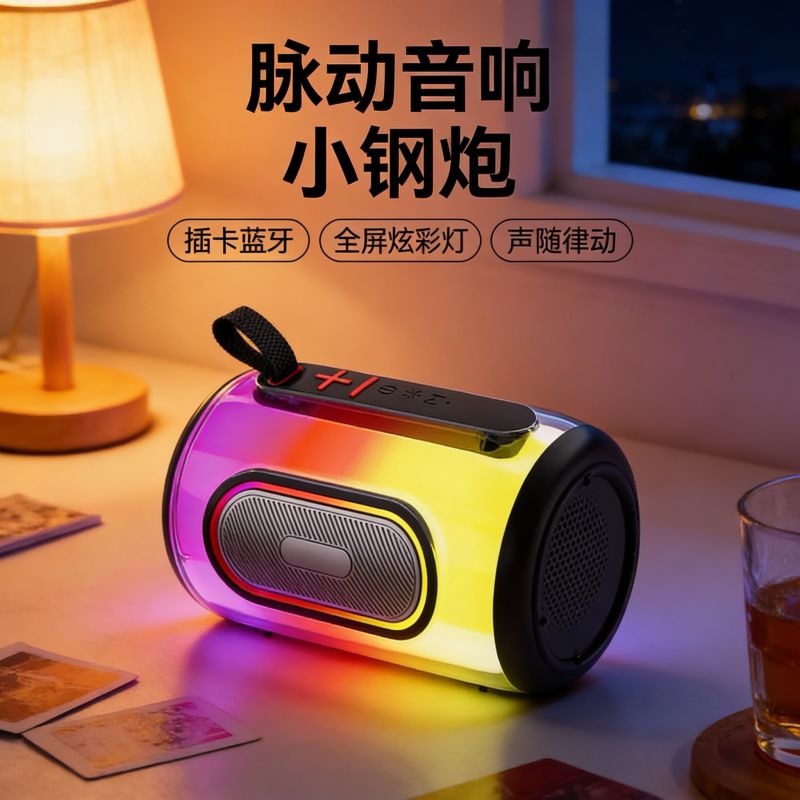 华强北脉动8代音响无线蓝牙音箱音响低音炮炫彩灯脉动7代户外K歌