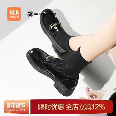 海澜之家2025春新款黑色乐福鞋