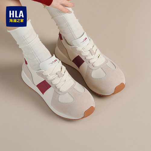 HLA/海澜之家2026夏季新款户外德训鞋女百搭休闲运动鞋轻便阿甘鞋