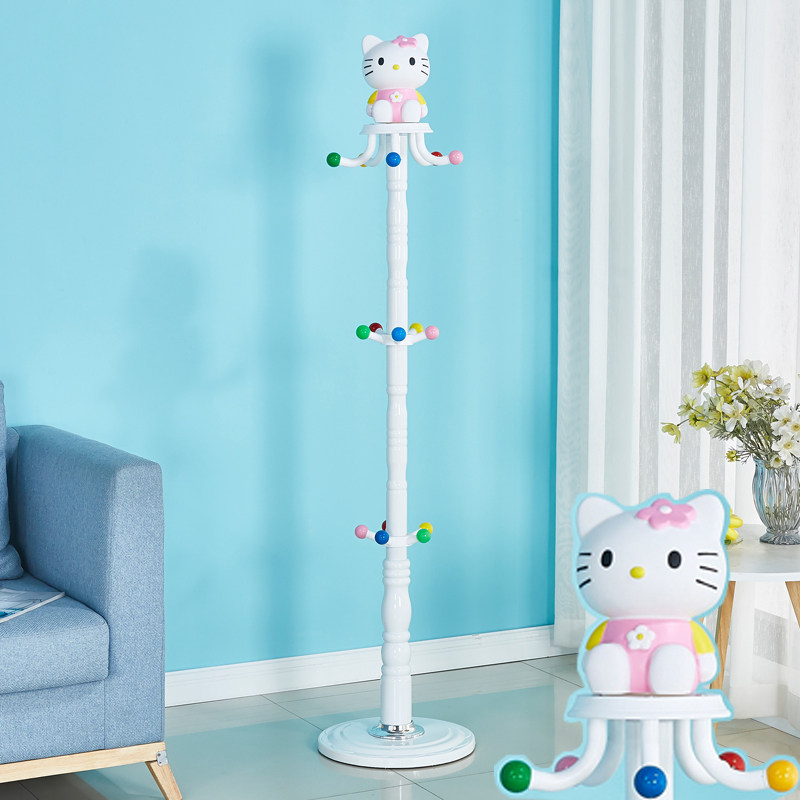hellokittykt猫儿童衣架落地卡通可爱儿童房挂衣帽少女心衣服架子