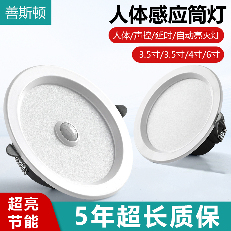 led智能声控人体感应筒灯