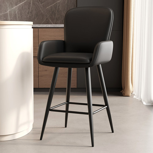 现代简约吧台椅实铁艺旋转高脚椅