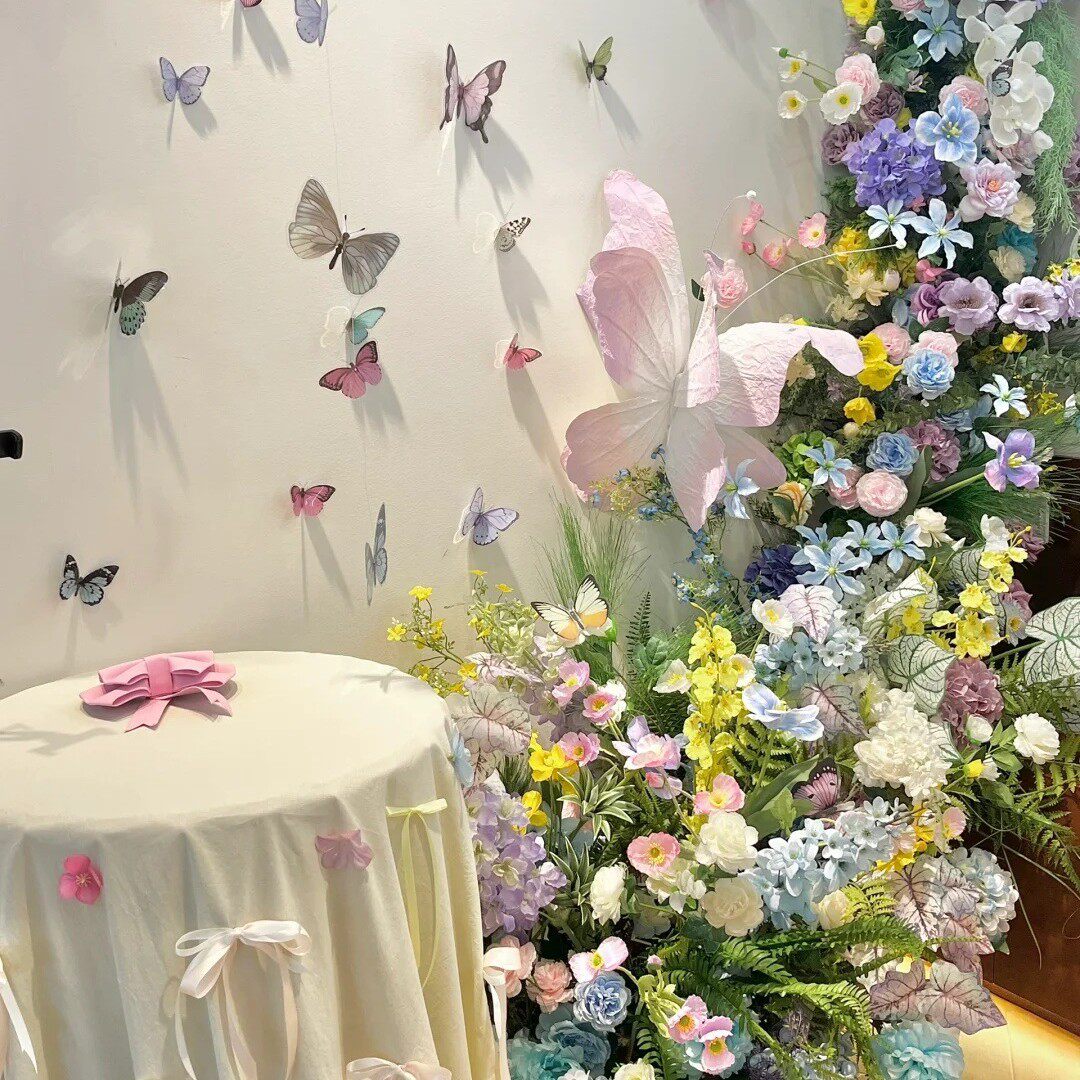 仿真花高级莫奈系装饰假花婚庆礼堂路引花排家居装饰拍摄店铺氛围