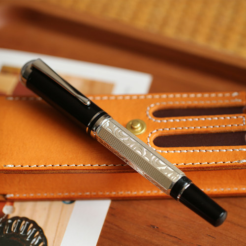 MAJOHN末匠P138钢笔古典 差动活塞吸墨 八面体蚀刻花纹 镀银 经典