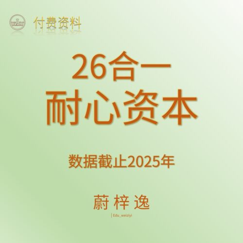 耐心资本26合1_蔚梓逸_2026|胡海峰|余泳泽|熵值法|稳定型股权等