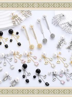 D l o r o l D家厵㊣轻奢镶钻百搭精工耳钉CD经典夸张耳环工厂