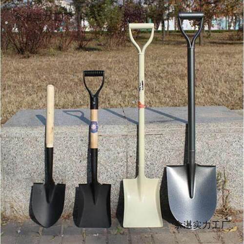 铁锹农用挖土铁铲种菜加厚园艺工具小钢铲农具锰钢一体锹铲土铲子
