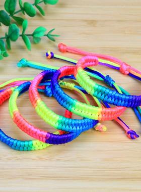 手工编织男女本命年平安宽款凤尾结红绳手链礼品端午节五彩绳手链