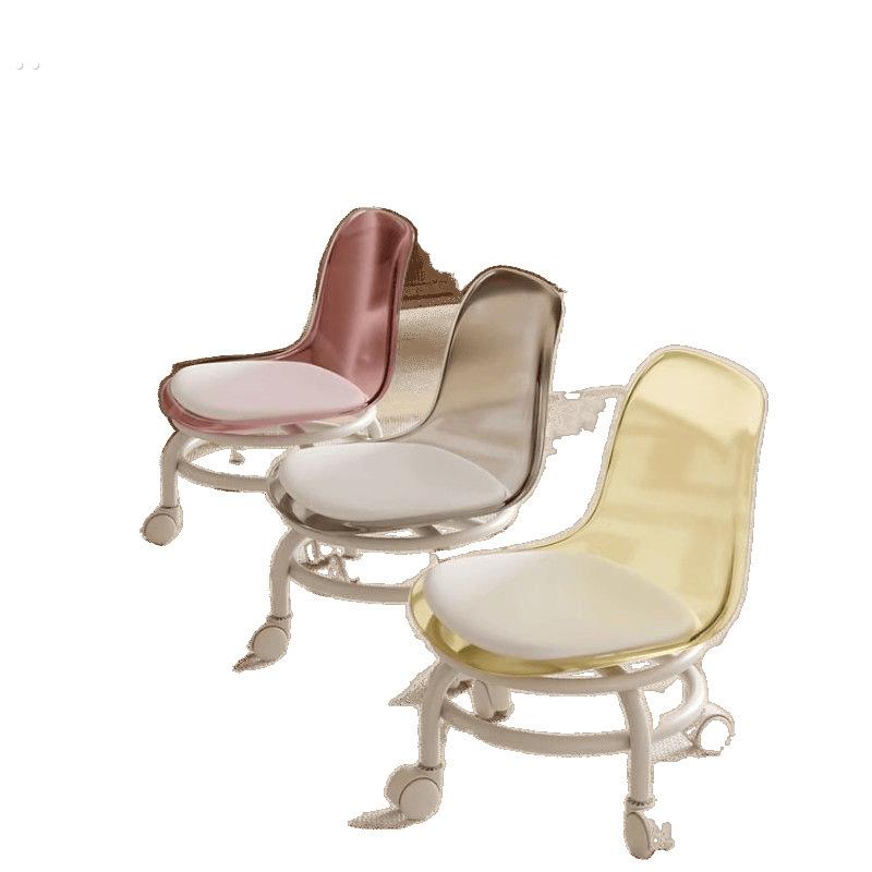 滑轮矮凳家用亚克力万向轮小凳子美缝靠背椅儿童小板凳客厅沙发