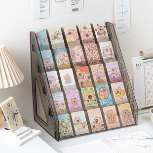 吧唧展示架小卡谷子徽章压克力砖收纳盒透明阶梯式多层立牌置物架