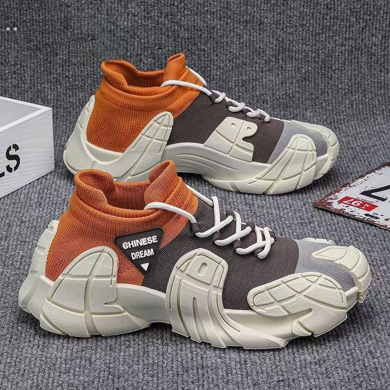 鞋子男春夏季网面透气老爹鞋厚底防滑轻便户外运动休闲一脚蹬潮鞋