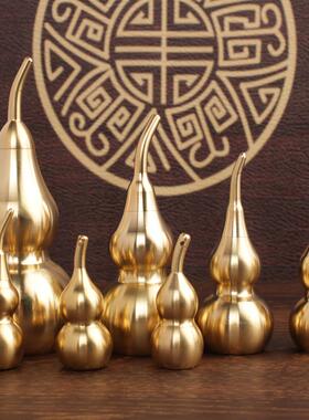 黄铜葫芦钥匙扣空心中间开口葫芦汽车饰品挂件手工黄铜工艺品