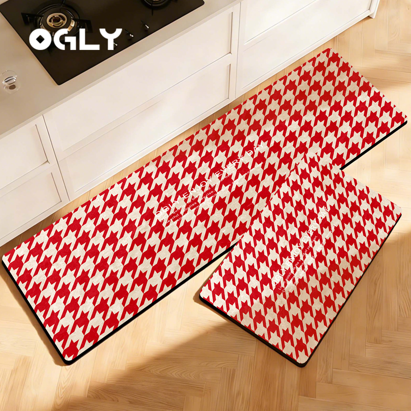 OGLY千鸟格厨房地垫防滑吸水长条脚垫速干厨房地毯垫脚垫家用脚垫,居家布艺,厨房地垫,淘宝优惠券,粉丝福利购,淘宝优惠卷