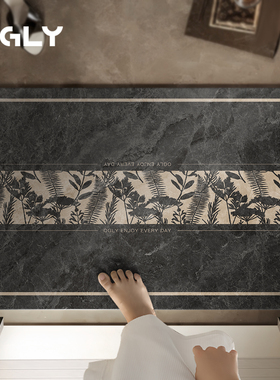 OGLY硅藻泥浴室地垫入户门垫吸水耐脏防滑卫生间门口脚垫地毯卫浴