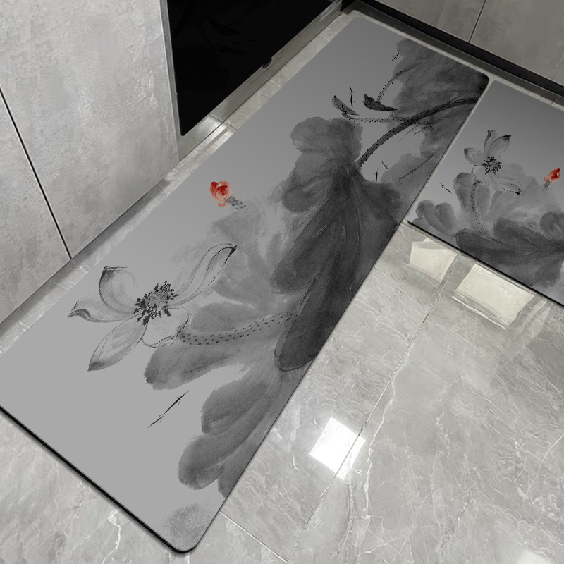 OGLY新中式厨房吸水防滑地垫