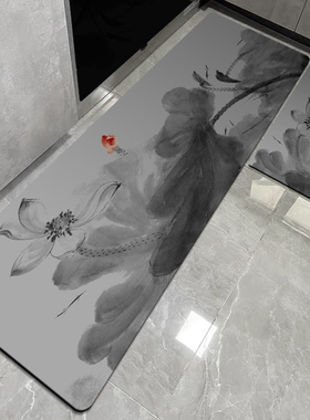 OGLY厨房新中式吸水防油地垫硅藻泥防滑垫软垫卫生间门口浴室垫子