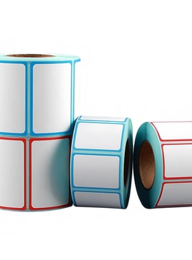 彩色边框热敏纸60*40X30 20 70 50 80红色蓝色标签纸条码打印机不干胶食品分类收纳超市秤纸商品价格三防贴纸