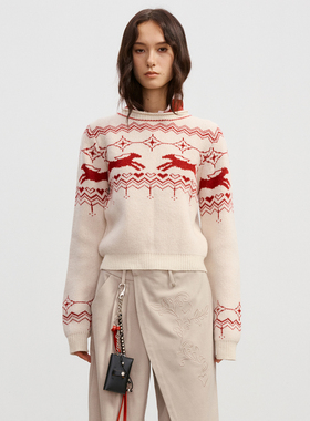 Howwell 25AW 小马过冬卷边修身羊毛毛衣 软糯收腰保暖针织衫