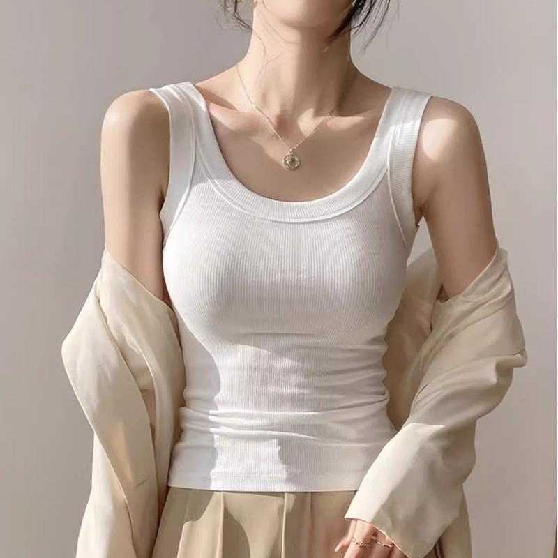 日本吊带背心女运动遮副乳时尚纯色百搭无袖外穿打底上衣2025新款