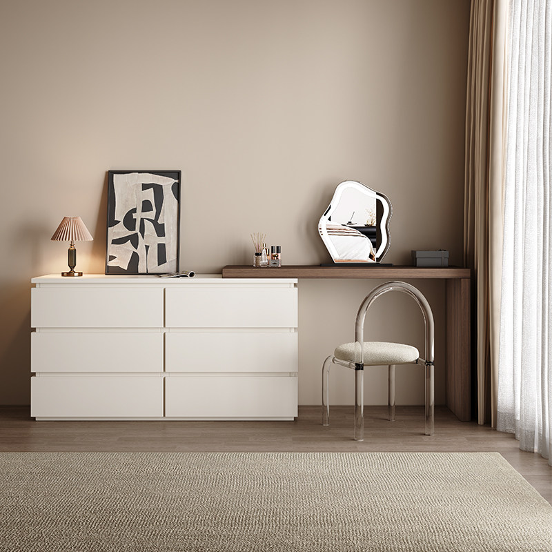 斗柜组合一体多功能转角化妆桌奶油风卧室简约现代梳妆台收纳柜,住宅家具,梳妆台/桌,淘宝优惠券,粉丝福利购,淘宝优惠卷